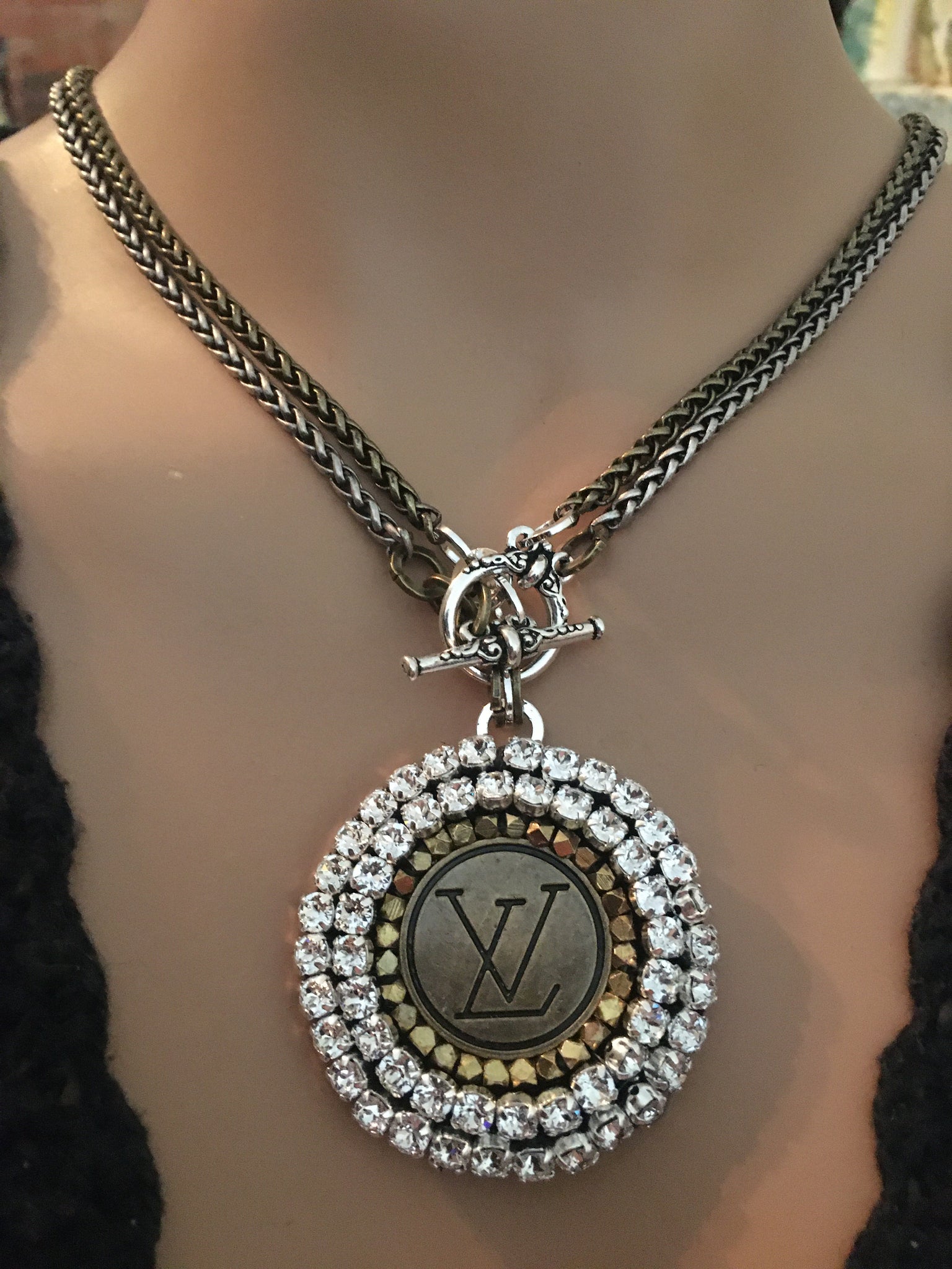 Louis Vuitton, Jewelry, Louis Vuitton Authentic Upcycled Button Necklace