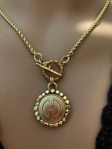 1” Vintage Gucci GG Button Necklace