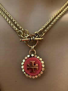 1” Orange Tory Burch Reversible Necklace (only1!)