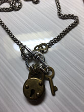 Tiny Vintage Lock & Key Necklace