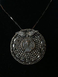 Vintage Marcasite Button Necklace